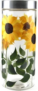 Grant Howard Sunflower Hand Painted Glass Storage Jar, 75 oz, Multicolor - Picture 1 of 1