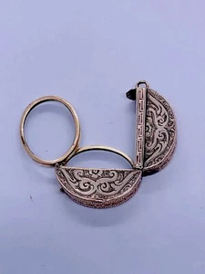 Unusual Victorian 9ct Gold Centre Opening Photo Locket w/ Original Inserts R118 - Picture 1 of 11