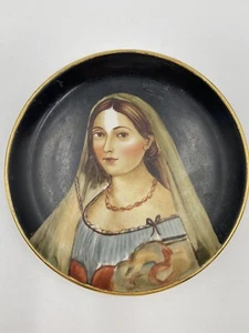 Vintage Italian "La Fornarina" Mini Lady Portrait Hand Painted Italy Plate - Picture 1 of 8