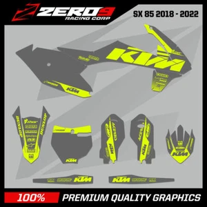 KTM Motocross Graphics Kit: SX 85 2006 - 2022 MX Graphics BLOCK GRY/YEL-F - Picture 1 of 3