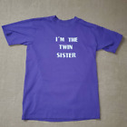 Vintage Hanes Fifty Fifty Womens T-Shirt Purple I'M The Twin Sister Crew Neck M