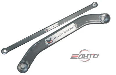 MEGAN Front +Rear Lower Cross Brace Bar for Civic 12-15 Sedan ILX 13-15 Gunmetal - Image 1 of 3