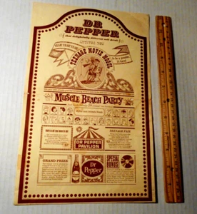 Vintage Dr. Pepper Movie Mogul Flyer Muscle Beach Party AIP Flyer - Picture 1 of 7