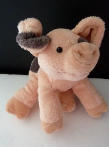 G8. KUSCHELTIER PLÜSCH AURORA BABY SCHWEIN rosa grau Kugeln 18 cm x 15 TOP ZUSTAND - Bild 1 von 5