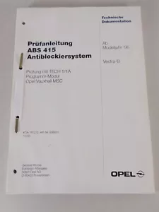 Workshop Manual Service Instructions Opel Vectra B ABS 415 from Model Year 1996 - Picture 1 of 1