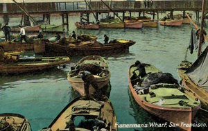 VIntage Postcard-FIsherman's Wharf, San Francisco, CA - Foto 1 di 2