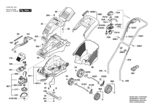 Bosch Rotak 34 Ersatzteile | 3600H81A00 | Rasenmäher 36 V | Ersatzteilliste - Bild 1 von 1
