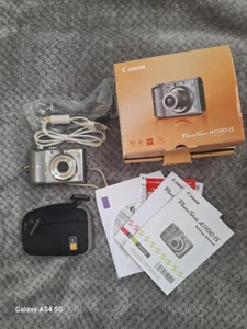 Canon PowerShot A1100 IS 12.1MP Digital Camera, SD Card, 2 Cables, and Box - Picture 1 of 1
