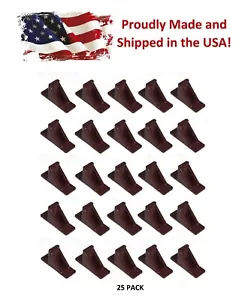 Brown Plastic Mini Roof Snow Ice Guard-25 PK | Prevent Sliding Snow Stop Buildup - Picture 1 of 9