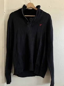 American Eagle 1/4 Zip Pullover Fleece Blue Men's L - Picture 1 of 4