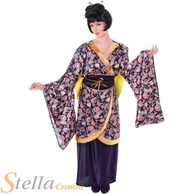 Damas Gesiha Niña Disfraz Kimono Japonés Oriental Elegante Vestido Conjunto Foto 1 de 2