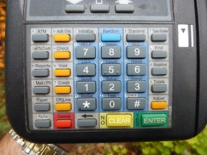 HYPERCOM T7PLUS-56K CREDIT CARD MACHINE READER **No Power Cord** - Picture 1 of 6