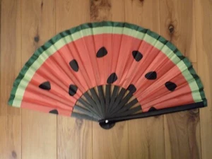 Stampa arte giapponese ventola pieghevole a mano seta decorazione moda anguria UV - Foto 1 di 2