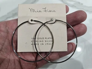 MIA FIORE Endless Wire 2” Hoop Earrings Sterling Silver $78 - Picture 1 of 2