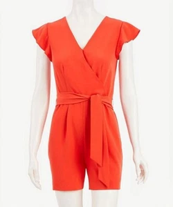 New Ann Taylor Factory Dressy Shorts Romper ~ Size 10 M ~Fiery Sunset Red NWT - Picture 1 of 1