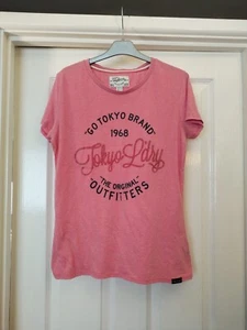 Tokyo Laundry Ladies Short Sleeved Pink T Shirt Size 10 - Picture 1 of 6