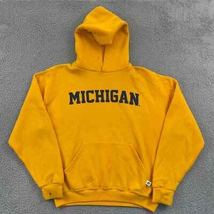 Felpa vintage Michigan University adulto media college felpa con cappuccio anni 90 pullover - Foto 1 di 10