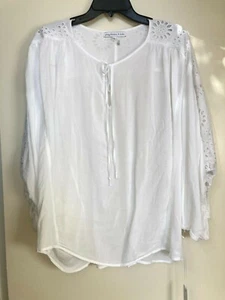 NWT Rayon Young Fabulous & Broke Oversize Dolman sleeve White Blouse Sz XS and L - Picture 1 of 8