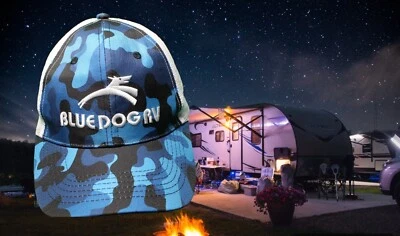 Blue Dog RV A Campers Best Friend Strap Back Hat Cap Camping Camo - Image 1 of 4