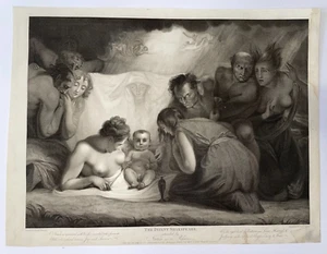SHAKESPEARE "THE INFANT SHAKSPEARE" 1799 GRANDE GRAVURE ORIGINALE ED ANGLAISE - Foto 1 di 16