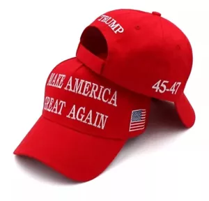 President Donald Trump 45-47 Hat 2024 Make America Great Again MAGA Red πΊπ² - Picture 1 of 1