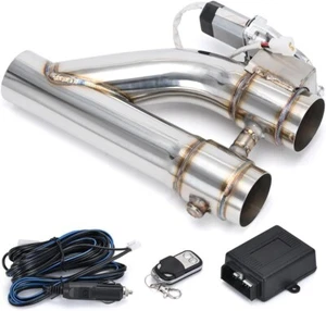 Universal 2.5 Inch Stainless Steel Exhaust Electronic Valve Y Pipe Kit - Bild 1 von 3