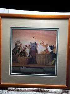 Braldt Bralds " Korbkoffer " Kätzchen Katze gerahmt - Bild 1 von 7