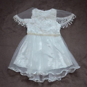 Festlische Kleid Mädchen Kleid Ärmelloß Glitze Blümenmädchen Dress Hochzeit - Bild 1 von 2