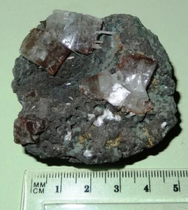 Reddish/Clear Apophyllite from INDIA . Mineral specimen 60x25mm #IND61 - Picture 1 of 3