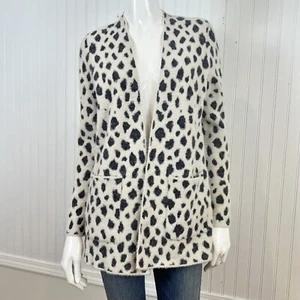 Ann Taylor Cardigan Sweater Women's Size Petite M Leopard Chunky Open Front - Picture 1 of 14