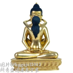 Statua Buddha Happy Sex 8,3" ottone Tantra Buddismo Hevajra Yab-Yum decorazione zen - Foto 1 di 4