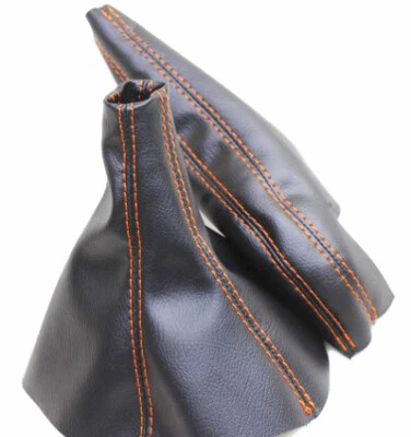 Fits 91-99 Mitsubishi 3000GT, Vinyl Manual Shift & EBrake Boot SET Orange Stitch Foto 1 de 4