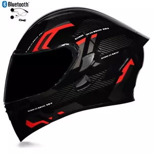 Bluetooth Modular Motorcycle Helmet Dual Visor Flip Up Crash Bike Helmet DOT - Picture 1 of 69