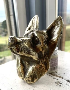 Vintage Brass Alsatian Wolf Dog Door Knocker, furniture. Very heavy. Rare. - Picture 1 of 14