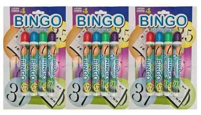 EMTEC 12X Multi-Coloured Bingo Dabbers-Markers - Great Value Pens for Bingo Tickets