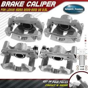 4x Front & Rear Brake Calipers with Bracket for Lexus IS250 2006-2013 V6 2.5L