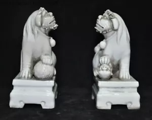 Old Chinese Dehua White Porcelain Kirin Foo Fu Dog Lion beast animal statue - Picture 1 of 9