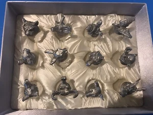 Brand new tinware of 12 Chinese Zodic animal head ShotGlasses, 荣盛达锡器,非遗生产保护基地 - Picture 1 of 16