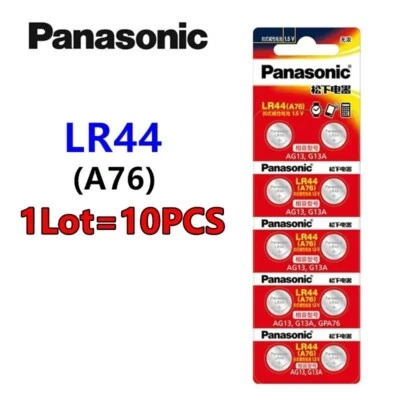 10pcs Panasonic LR44 AG13 1.5V Coin Button Battery 10x 10pcs Car Garage Remote - image 1 of 2
