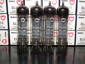 Quad EL86 6CW5 abbinato platino Mullard Blackburn NOS NUOVO CON SCATOLA tubo audio pentodo - Foto 1 di 7