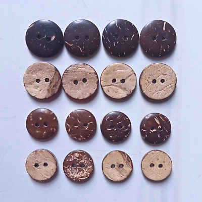 30/50 pcs 2 Hole Coconut Shell Buttons Sewing 15mm/20mm original 100% quality - Image 1 of 4