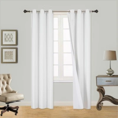 1 JUEGO 100% TÉRMICO NEGRO FORRADO VENTANA PANEL CORTINA BRONCE OJAL ADAM Foto 1 de 2