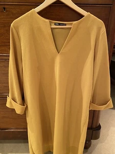 Zara X 2 Dresses In mustard & Green Size M (12) - Picture 1 of 3