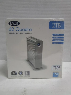 LACIE D2 Quadra 2TB Professional eSata USB 7200 rpm Hard Disk NIB SEE PHOTOS - Image 1 of 4