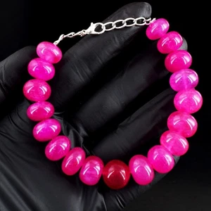 Gorgeous Round Shape Pink Ruby 25500 Cts Beaded Beautiful Bracelet VK 13 E751 - Picture 1 of 3
