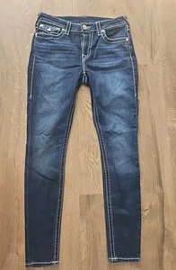 True Religion Damenjeans 30 x 29 Disco Julie Big T Denim Kristall Klappentasche USA - Bild 1 von 9