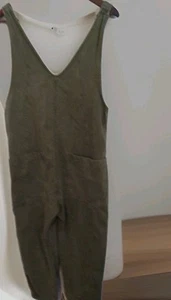 free people we the free high roller jumpsuit XS army green overalls coveralls - Picture 1 of 11