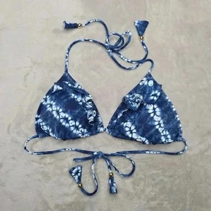 Victoria's Secret Bikinioberteil blau weiß hinten zum Binden verstellbar Bademode Medium - Bild 1 von 6