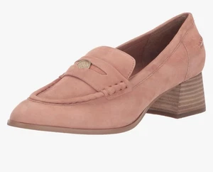 NUEVO Vince Camuto CARISSLA Talla 9.5 Cuero o Gamuza Tacón Mocasín Zapatos Rosa Malva - Imagen 1 de 5
