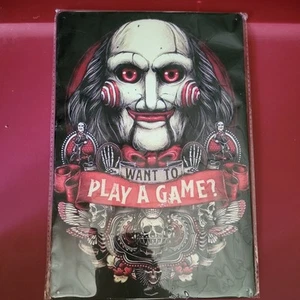 PUZZLE BILLY "WILLST DU EIN SPIEL SPIELEN?" BLECHSCHILD 12 ZOLL X 8 ZOLL - Bild 1 von 4